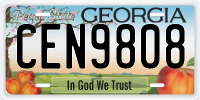 GA license plate CEN9808