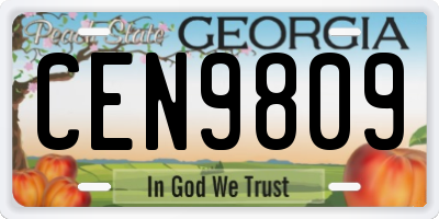 GA license plate CEN9809