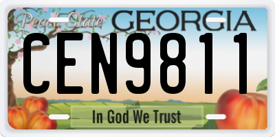 GA license plate CEN9811