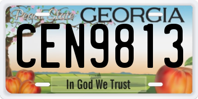 GA license plate CEN9813