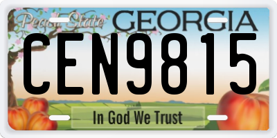 GA license plate CEN9815
