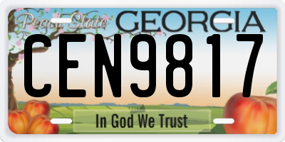 GA license plate CEN9817
