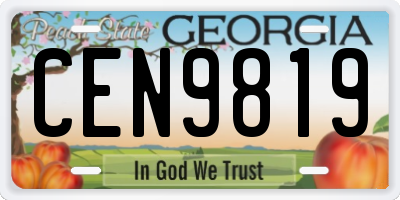 GA license plate CEN9819