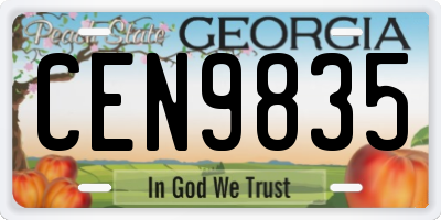 GA license plate CEN9835