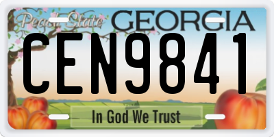 GA license plate CEN9841