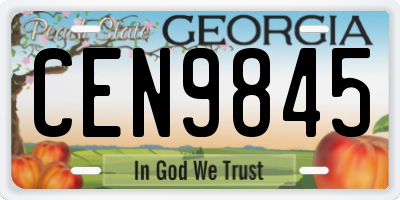 GA license plate CEN9845