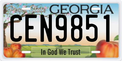 GA license plate CEN9851