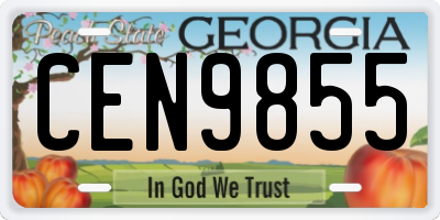 GA license plate CEN9855