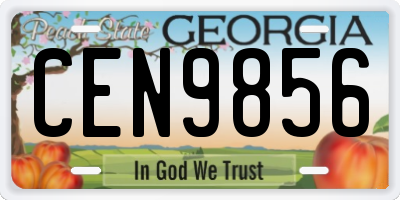 GA license plate CEN9856