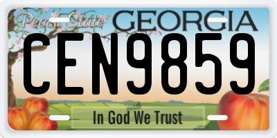 GA license plate CEN9859