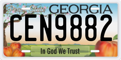 GA license plate CEN9882