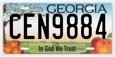 GA license plate CEN9884
