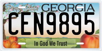 GA license plate CEN9895