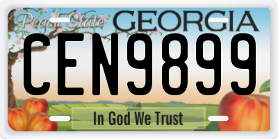 GA license plate CEN9899