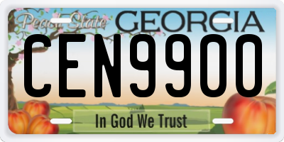 GA license plate CEN9900