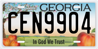 GA license plate CEN9904