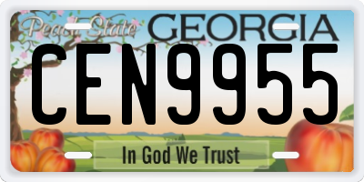 GA license plate CEN9955