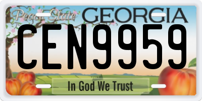 GA license plate CEN9959