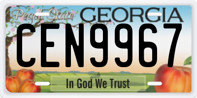 GA license plate CEN9967