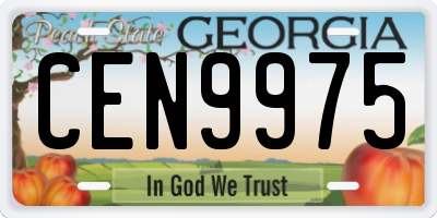 GA license plate CEN9975