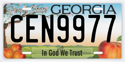 GA license plate CEN9977