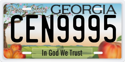GA license plate CEN9995