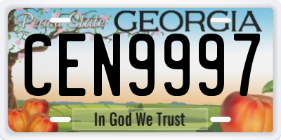 GA license plate CEN9997