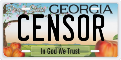 GA license plate CENSOR