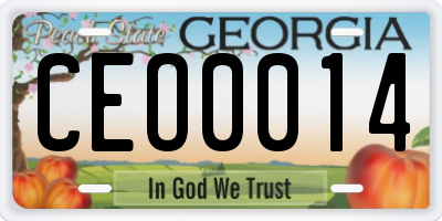GA license plate CEO0014