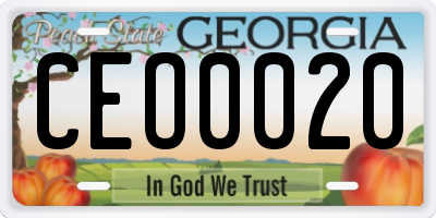 GA license plate CEO0020