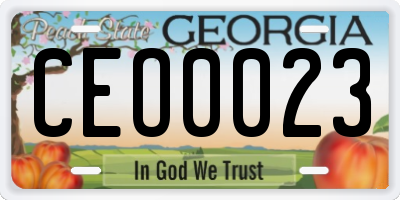 GA license plate CEO0023