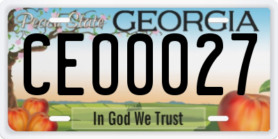 GA license plate CEO0027
