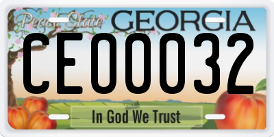 GA license plate CEO0032