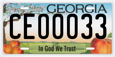 GA license plate CEO0033