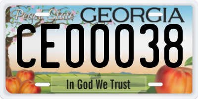 GA license plate CEO0038