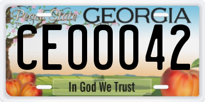 GA license plate CEO0042