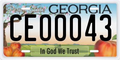 GA license plate CEO0043