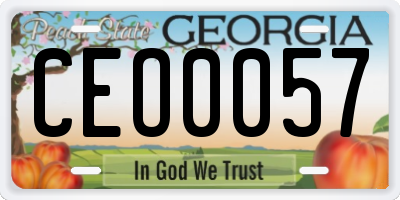 GA license plate CEO0057