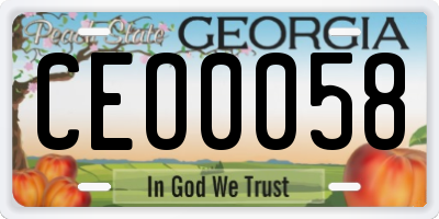 GA license plate CEO0058