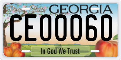 GA license plate CEO0060