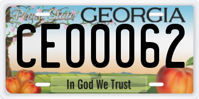 GA license plate CEO0062