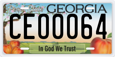 GA license plate CEO0064