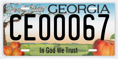 GA license plate CEO0067