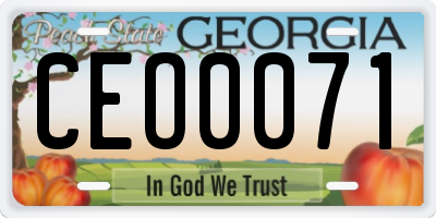 GA license plate CEO0071