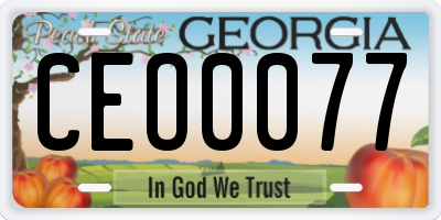 GA license plate CEO0077
