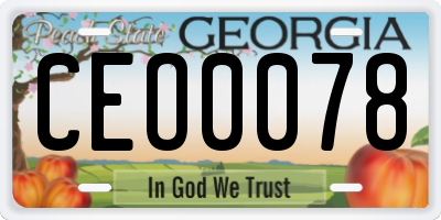 GA license plate CEO0078