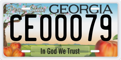 GA license plate CEO0079