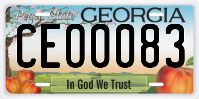 GA license plate CEO0083