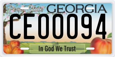 GA license plate CEO0094