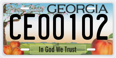 GA license plate CEO0102